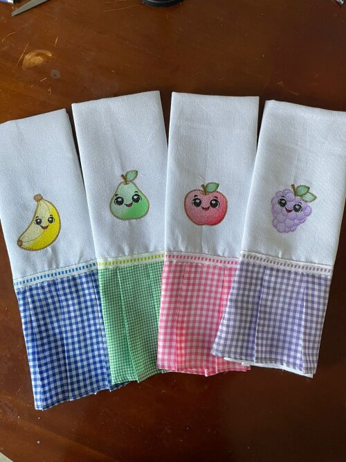 Kit 4 Panos de Prato Frutas
