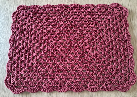Kit Lugar Americano Croche 42×32cm Bordo 2 Peças