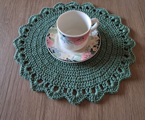 Kit Souplat Croche Verde Esmeralda 36cm 6 Peças