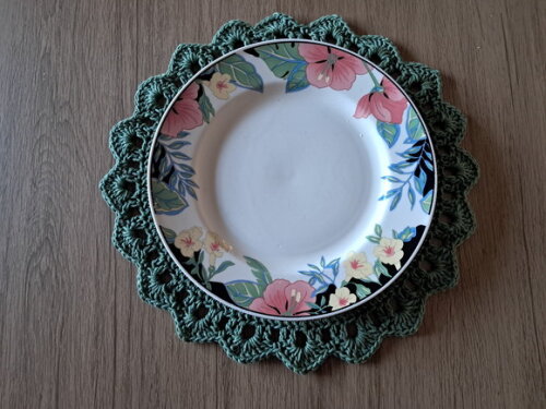 Kit Souplat Croche Verde Esmeralda 36cm 6 Peças