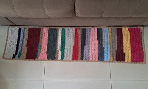 Passadeira Croche Multicolorida 1,32x32cm