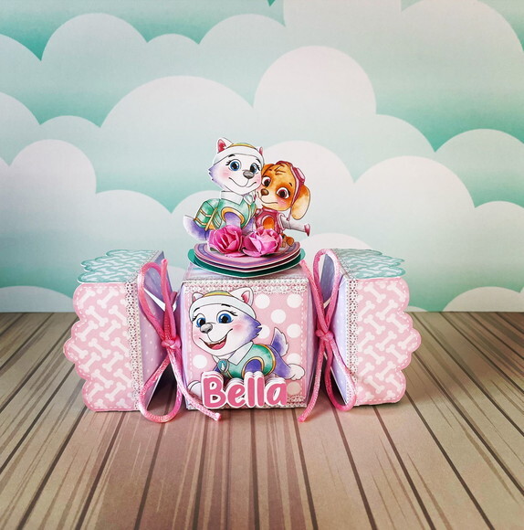 Kit 100 Lembrancinha Personalizada Patrulha Canina Menina
