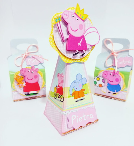Kit 25 Personalizados Pepa Pig + 30 Adesivos Cofrinhos