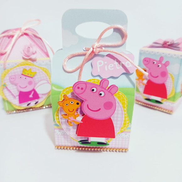Kit 25 Personalizados Pepa Pig + 30 Adesivos Cofrinhos