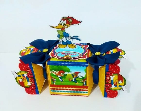 Kit 30 Caixas Personalizadas Pica Pau