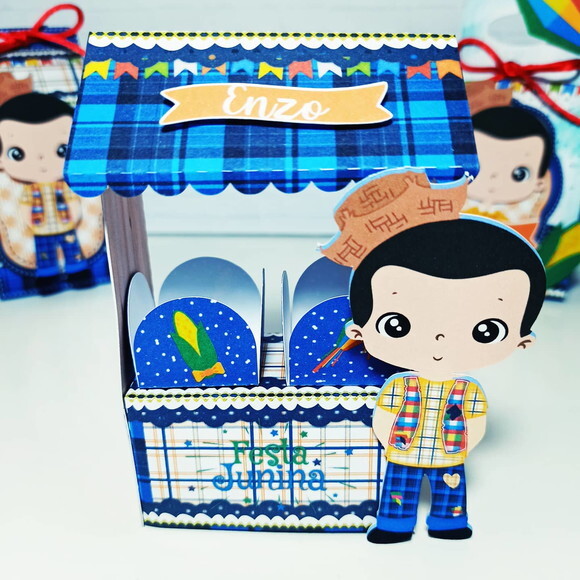 Kit 30 Festa Só Um Bolinho Festa Junina Menino
