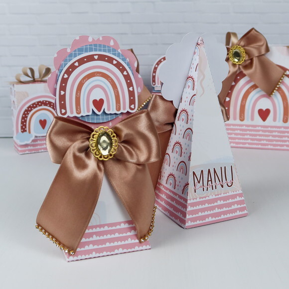 Kit 30 Personalizados Arco Íris Boho