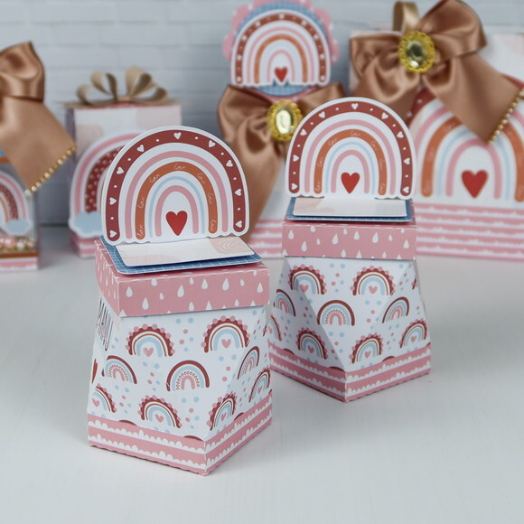 Kit 30 Personalizados Arco Íris Boho