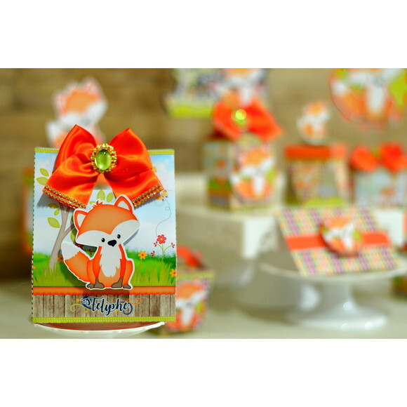 Kit 45 Caixas Personalizada Raposinha