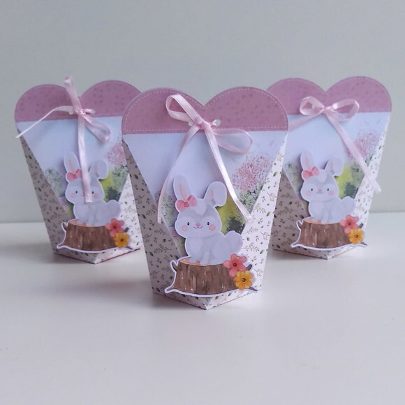 Kit 60 Caixas Personalizadas Bosque Encantado Aquarelado