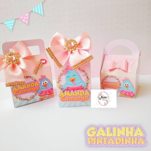 Kit Galinha Pintadinha Rosa de Luxo (40 Peças)