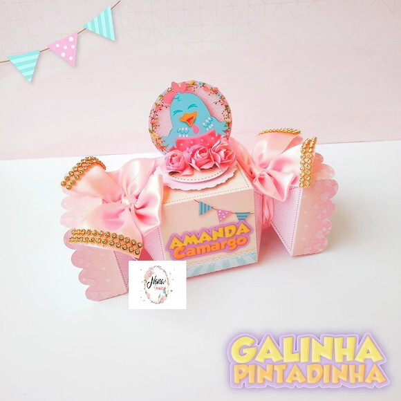 Kit Galinha Pintadinha Rosa de Luxo (40 Peças)