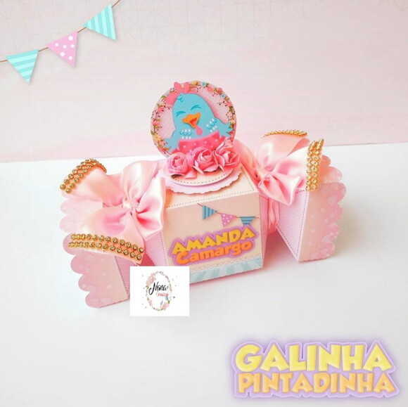 Kit Galinha Pintadinha Rosa de Luxo (60 Peças)