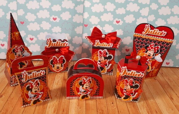 Kit: 30 Lembrancinhas Personalizadas Minnie Vermelha