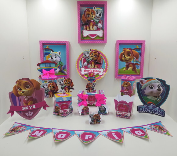 Kit: 30 Lembrancinhas Personalizadas Patrulha Canina Menina
