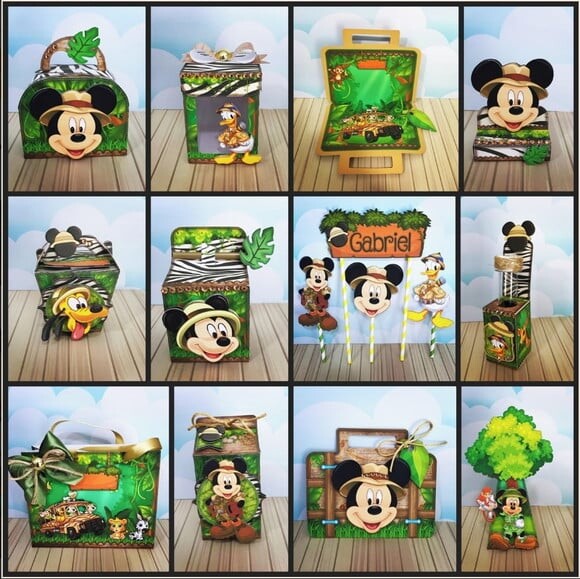 Kit: 30 Lembrancinhas Personalizados + 1 Topo De Bolo Mickey