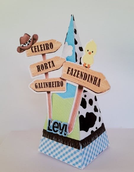 Kit: 45 Lembrancinhas Personalizada Fazendinha Azul
