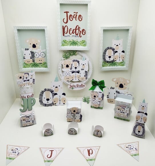 Kit: 45 Lembrancinhas Personalizadas Safari