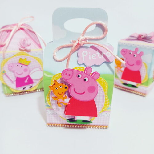 Kit 25 Personalizados Pepa Pig + 30 Adesivos Cofrinhos
