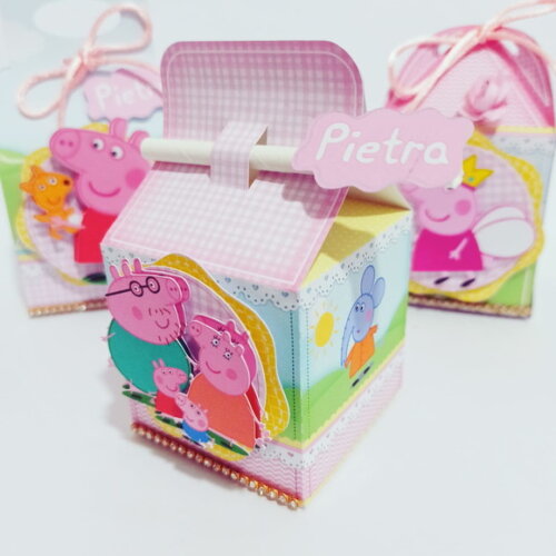 Kit 25 Personalizados Pepa Pig + 30 Adesivos Cofrinhos