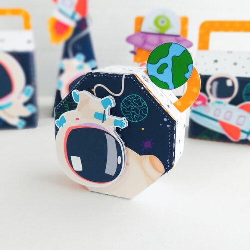 Kit 30 Caixas Personalizadas Astronauta
