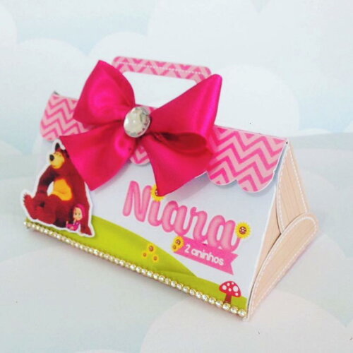 Kit 30 Caixas Personalizadas Marsha e o Urso