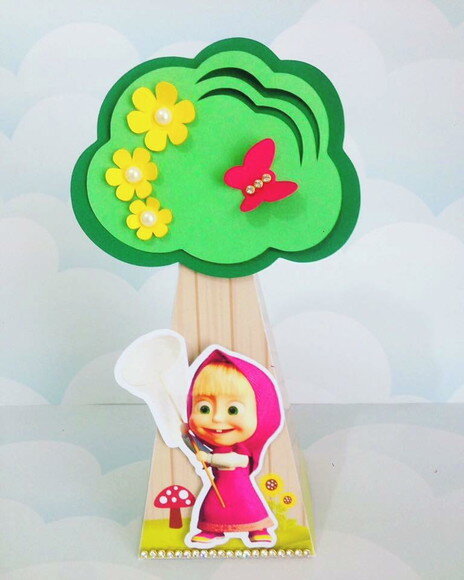Kit 30 Caixas Personalizadas Marsha e o Urso