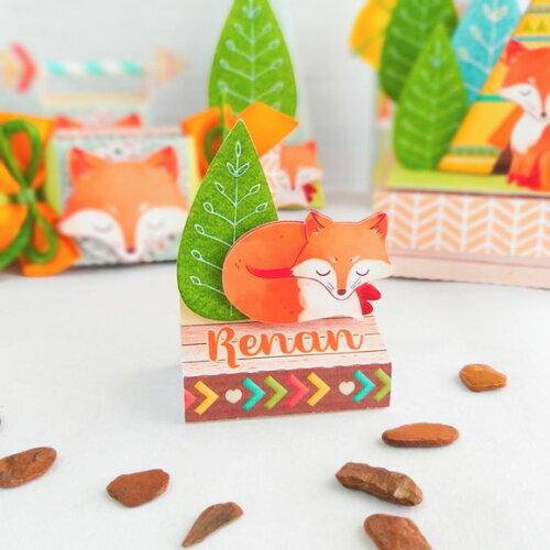Kit 30 Caixas Personalizadas Raposinha