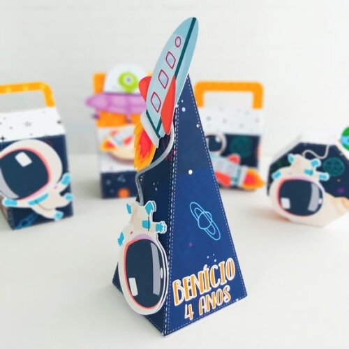 Kit 45 Caixas Personalizadas Astronauta