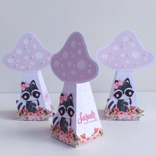Kit 60 Caixas Personalizadas Bosque Encantado Aquarelado
