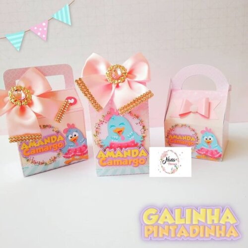 Kit Galinha Pintadinha Rosa de Luxo (40 Peças)