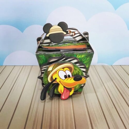 Kit: 100lembrancinhas Personalizadas Mickey Safari (montado)