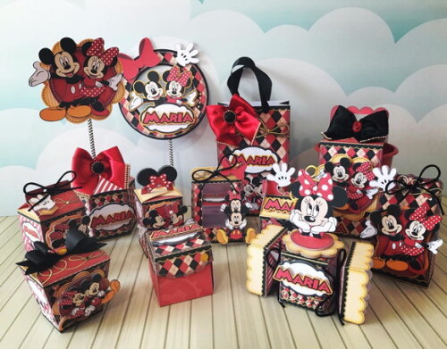 Kit: 30 Lembrancinhas Personalizadas Minnie e Mickey