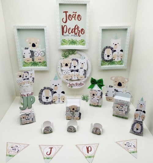 Kit: 45 Lembrancinhas Personalizadas Safari