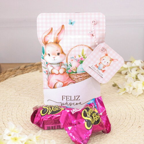 Saquinhos Personalizados Metalizado Zip Lock - Páscoa