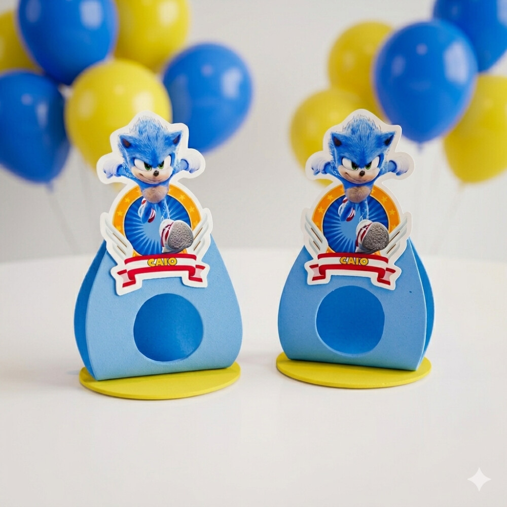 Porta bombom Sonic Personalizado com Nome | Lembrancinha Sonic