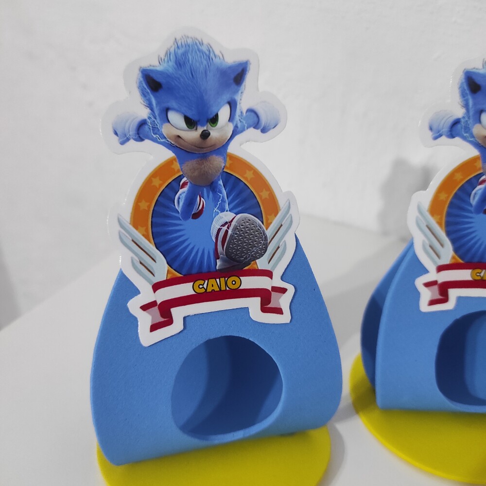 Porta bombom Sonic Personalizado com Nome | Lembrancinha Sonic