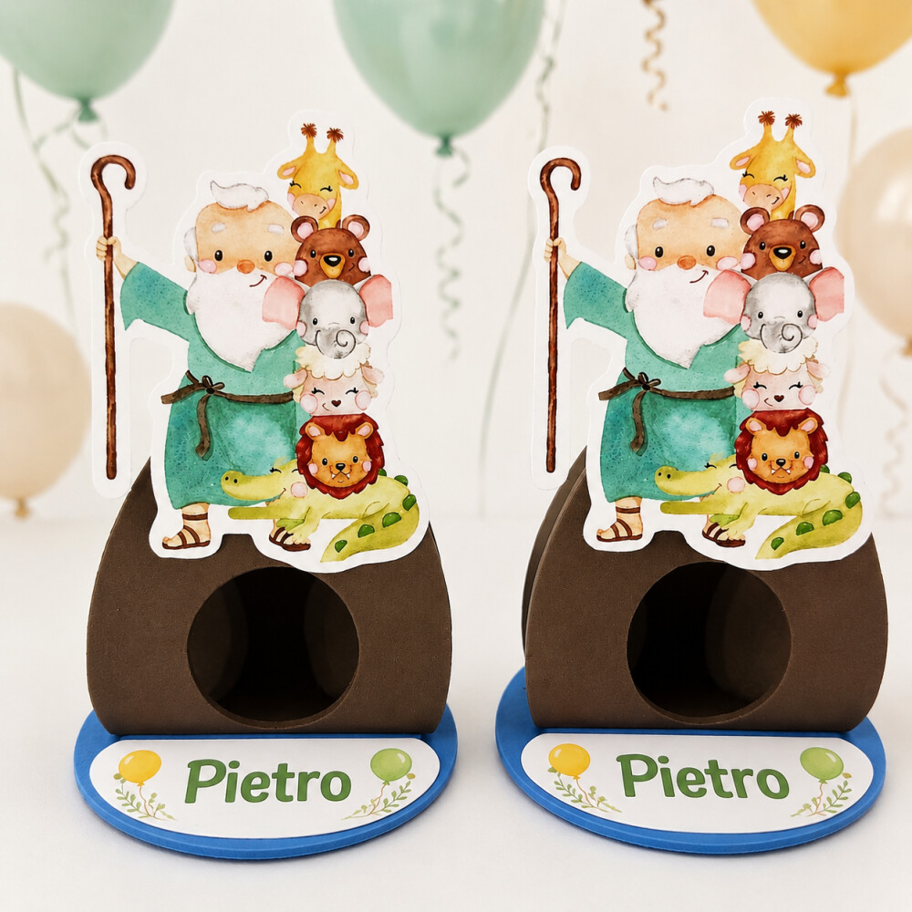 Porta Bombom Noé com Nome Personalizado| Lembrancinha Noé