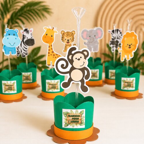 10 Centros de Mesa Safari em eva