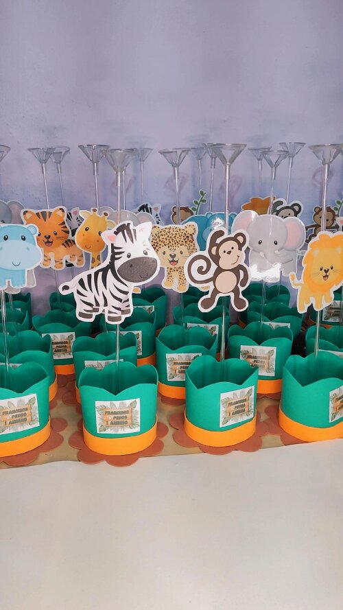 10 Centros de Mesa Safari em eva
