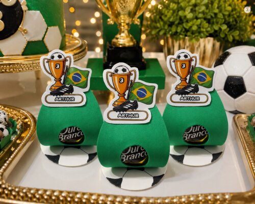Porta Bombom Copa Futebol com Nome e Idade Personalizado| lembrancinha Copa Futebol