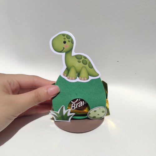 Porta Bombom Dino Baby | Lembrancinha Dinossauro Baby em EVA