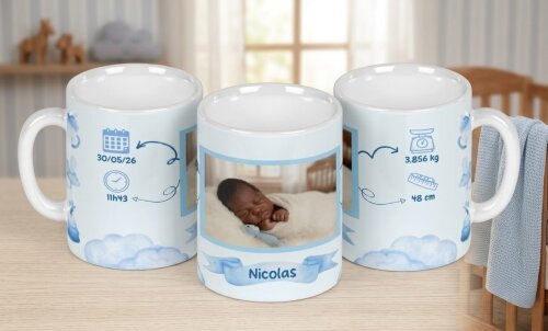 Caneca personalizada, uma lembrança do primeiro dia de vida!