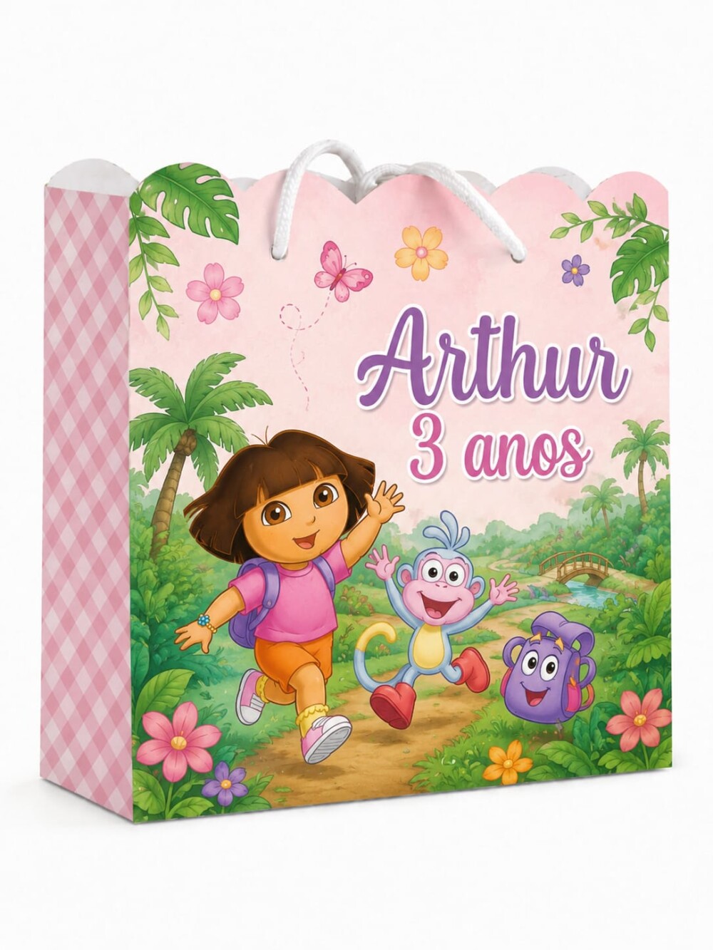 20 Sacolinhas Personalizadas Dora Aventureira e Diego Go para Fes