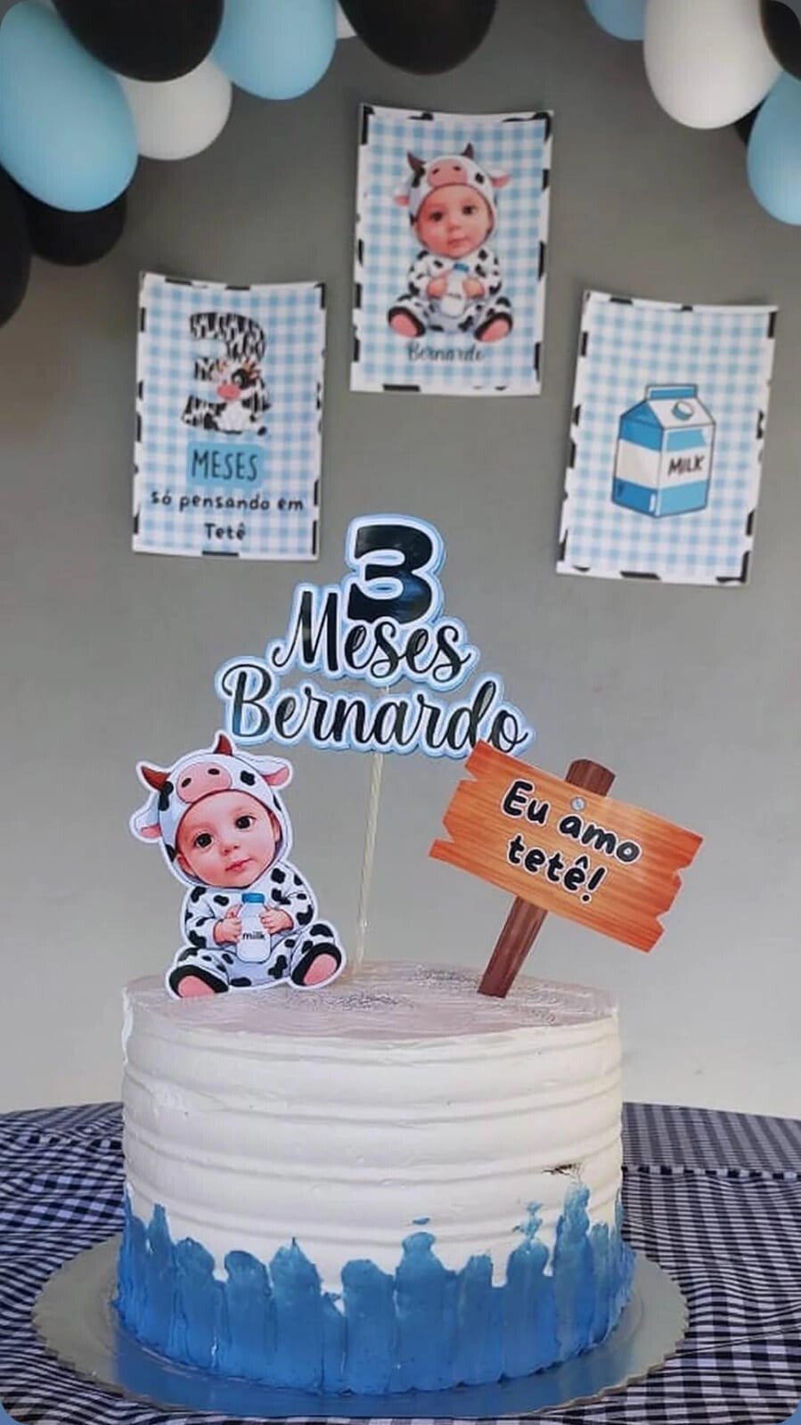 Topo de Bolo Vaquinha Personalizado com Nome e Idade | Festa Infa