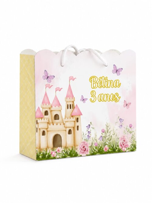Kit 20 Sacolinhas Personalizadas Jardim Amarelo para Festa Infantil