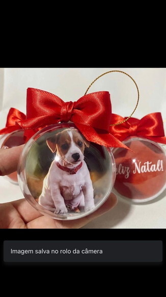 15 Bolas Acrílicas para Árvore de Natal com Foto