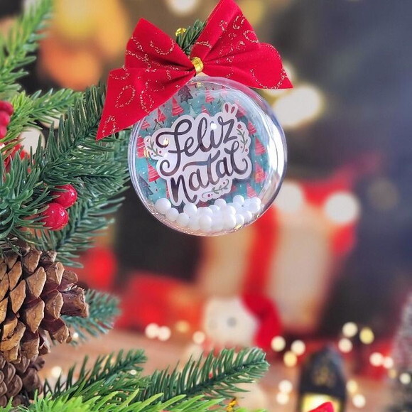15 Bolas Acrílicas para Árvore de Natal com Foto