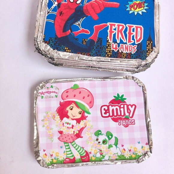 120 Marmitinhas Personalizadas no Tema da Festa