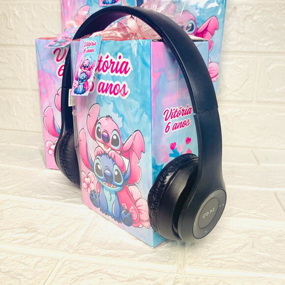 40 Fones de Ouvido Stitch e Angel Personalizado Bluetooth